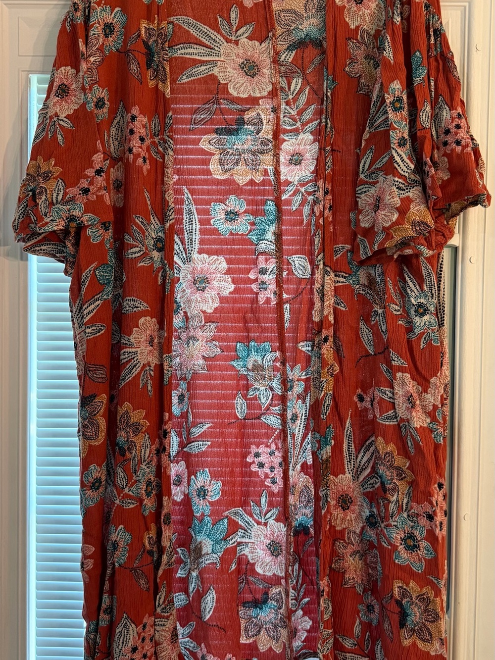 Maurice’s Floral Rust Open-Front Women's Kimono